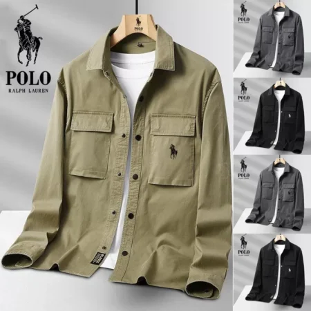 RALPH LAUREN Men's Workwear Trendy Cotton Casual Shirt Jacket