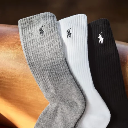 POLO RALPH LAUREN Classic Sport Solid Ankle Socks - 6 Pair Pack - Athletic Cushioned Cotton