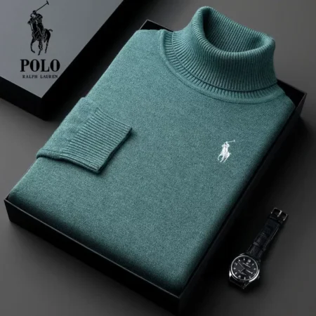 Ralph Lauren Men's Turtleneck Thick Loose Casual Knit Sweater