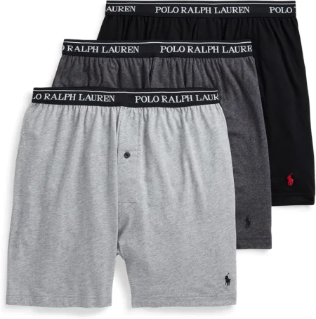 Polo Ralph Lauren Men's Classic Fit with Wicking Knit Boxers 3 Pack