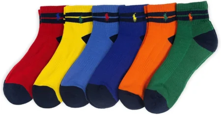 POLO RALPH LAUREN Men's Classic Sport Multi-Color Socks-6 Pair Pack-Athletic Comfort Cushioning