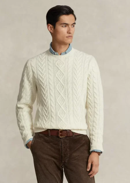 Polo Ralph Lauren Wool-Cashmere Fisherman’s Sweater