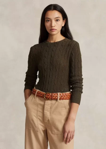 Polo Ralph Lauren Cable-Knit Cotton-Blend Crewneck Sweater