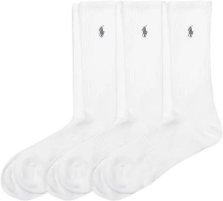 POLO RALPH LAUREN Men's Tech Athletic Crew Socks - 3 Pair Pack - Sport Cushioned Arch Support