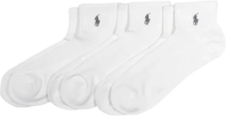 Polo Ralph Lauren Men's Tech Athletic Quarter Socks with Polo Logo (3 Pairs)