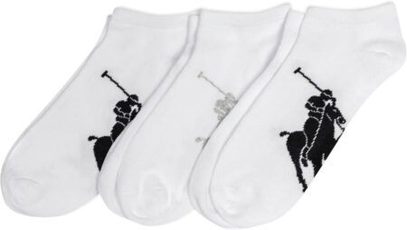 POLO RALPH LAUREN Classic Sport Big Pony Low Cut Socks - 3 Pair Pack - Soft and Lightweight Cotton Comfort