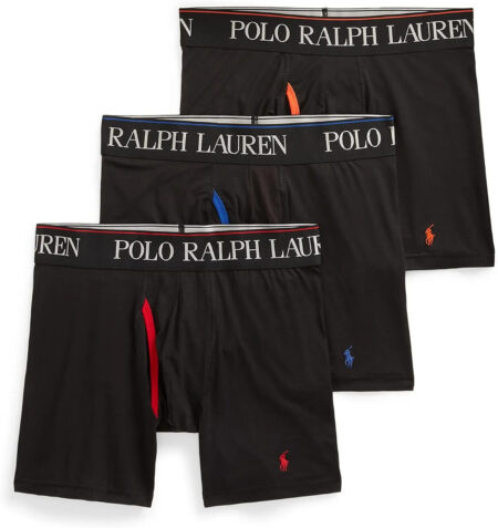 Polo Ralph Lauren Men's 4D Flex Cool Microfiber Boxer Briefs 3 Pack