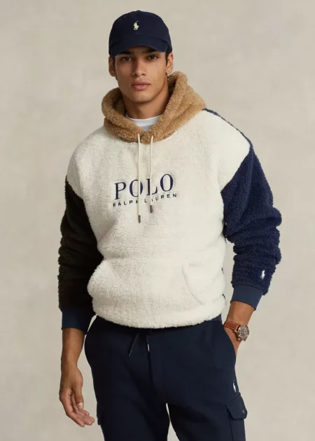 Polo Ralph Lauren Logo Color-Blocked Pile Fleece Hoodie